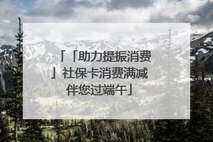 「助力提振消费」社保卡消费满减伴您过端午