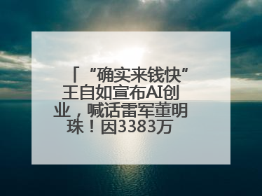 “确实来钱快”王自如宣布AI创业，喊话雷军董明珠！因3383万元案款仍被限消