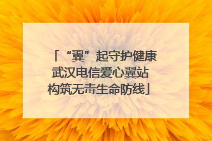 “翼”起守护健康 武汉电信爱心翼站构筑无毒生命防线