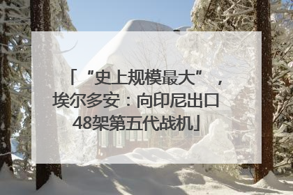“史上规模最大”，埃尔多安：向印尼出口48架第五代战机