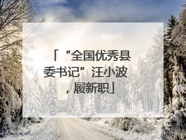“全国优秀县委书记”汪小波，履新职