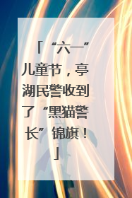 “六一”儿童节，亭湖民警收到了“黑猫警长”锦旗！