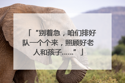 “别着急，咱们排好队一个个来，照顾好老人和孩子……”