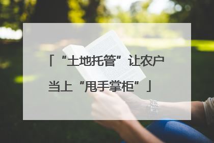 “土地托管”让农户当上“甩手掌柜”