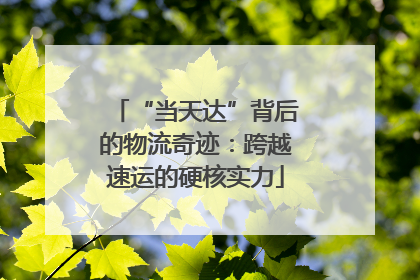 “当天达”背后的物流奇迹：跨越速运的硬核实力