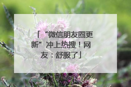 “微信朋友圈更新”冲上热搜！网友：舒服了