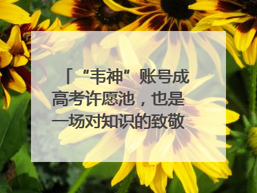 “韦神”账号成高考许愿池，也是一场对知识的致敬｜新京报快评