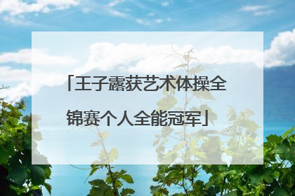 王子露获艺术体操全锦赛个人全能冠军