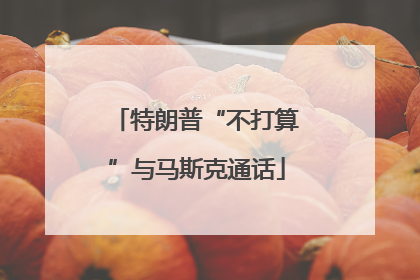 特朗普“不打算”与马斯克通话