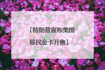 特朗普宣布美国移民金卡开售
