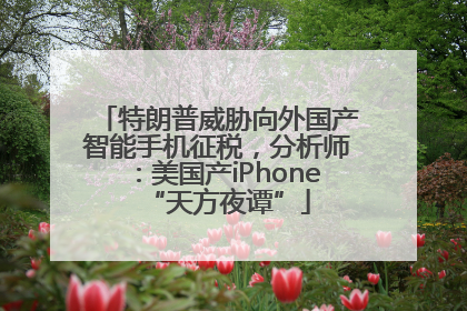特朗普威胁向外国产智能手机征税，分析师：美国产iPhone“天方夜谭”