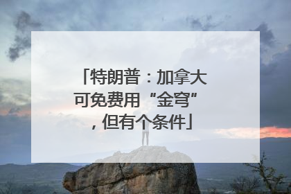 特朗普：加拿大可免费用“金穹”，但有个条件