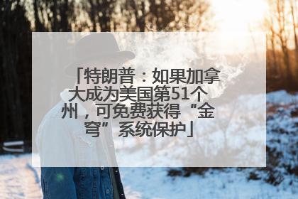 特朗普：如果加拿大成为美国第51个州，可免费获得“金穹”系统保护