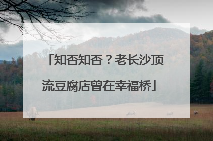知否知否？老长沙顶流豆腐店曾在幸福桥
