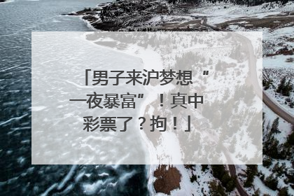 男子来沪梦想“一夜暴富”！真中彩票了？拘！