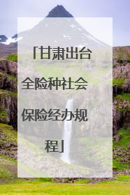 甘肃出台全险种社会保险经办规程