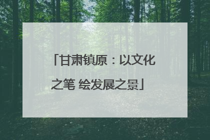 甘肃镇原：以文化之笔 绘发展之景