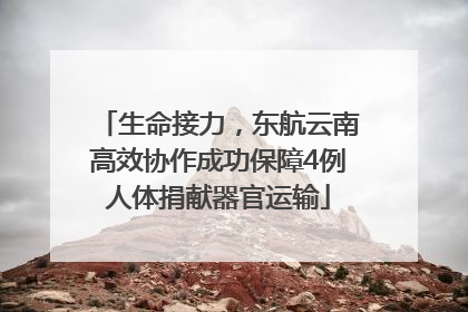 生命接力，东航云南高效协作成功保障4例人体捐献器官运输