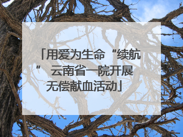 用爱为生命“续航” 云南省一院开展无偿献血活动