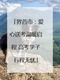 界首市：爱心送考温暖启程 高考学子行程无忧