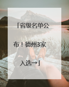 省级名单公布！德州3家入选→