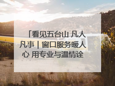 看见五台山 凡人凡事｜窗口服务暖人心 用专业与温情诠释责任担当