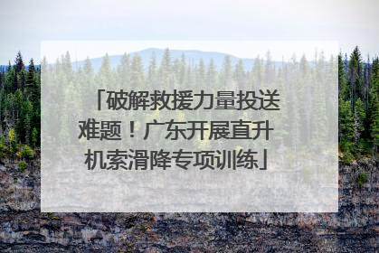 破解救援力量投送难题！广东开展直升机索滑降专项训练