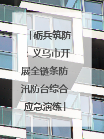 砺兵筑防：义乌市开展全链条防汛防台综合应急演练