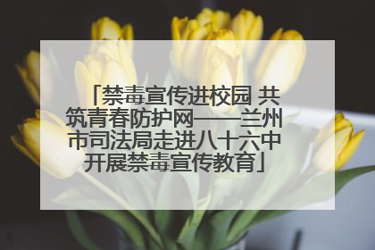 禁毒宣传进校园 共筑青春防护网——兰州市司法局走进八十六中开展禁毒宣传教育
