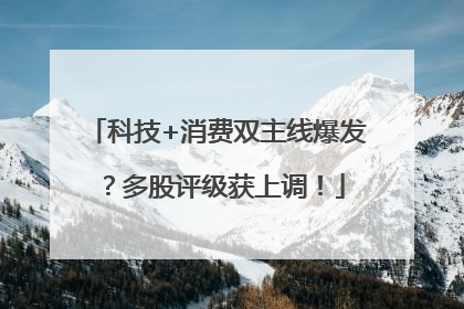 科技+消费双主线爆发？多股评级获上调！