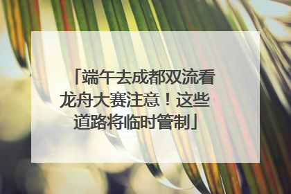 端午去成都双流看龙舟大赛注意！这些道路将临时管制