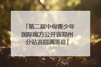第二届中匈青少年国际魔方公开赛郑州分站赛圆满落幕
