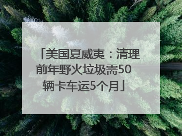 美国夏威夷：清理前年野火垃圾需50辆卡车运5个月