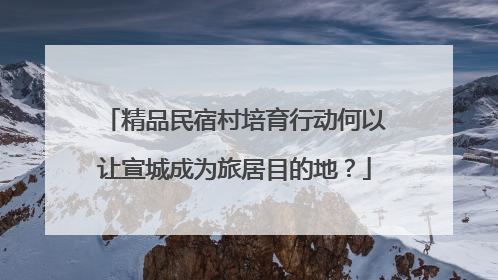 精品民宿村培育行动何以让宣城成为旅居目的地？