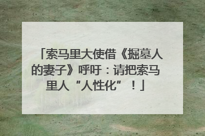 索马里大使借《掘墓人的妻子》呼吁：请把索马里人“人性化”！