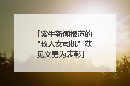 紫牛新闻报道的“救人女司机”获见义勇为表彰