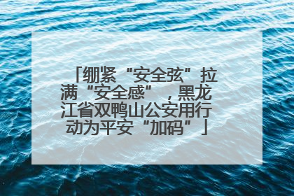 绷紧“安全弦”拉满“安全感”，黑龙江省双鸭山公安用行动为平安“加码”