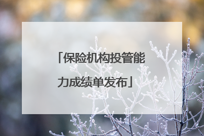 保险机构投管能力成绩单发布