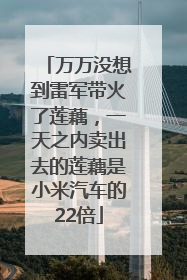万万没想到雷军带火了莲藕，一天之内卖出去的莲藕是小米汽车的22倍