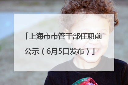 上海市市管干部任职前公示（6月5日发布）