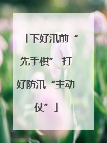 下好汛前“先手棋” 打好防汛“主动仗”