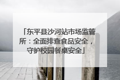 东平县沙河站市场监管所：全面排查食品安全，守护校园餐桌安全