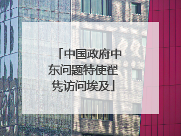 中国政府中东问题特使翟隽访问埃及