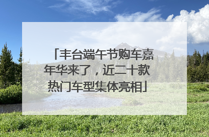 丰台端午节购车嘉年华来了，近二十款热门车型集体亮相