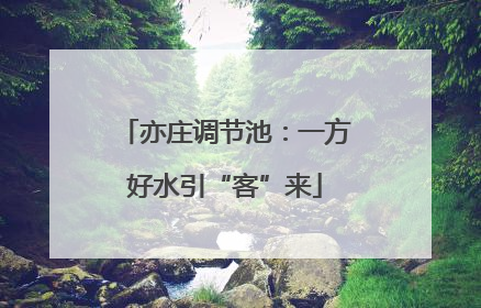 亦庄调节池：一方好水引“客”来