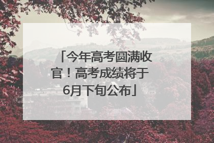 今年高考圆满收官！高考成绩将于6月下旬公布