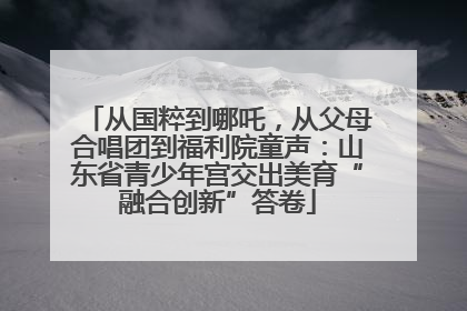 从国粹到哪吒，从父母合唱团到福利院童声：山东省青少年宫交出美育“融合创新”答卷