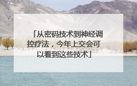 从密码技术到神经调控疗法，今年上交会可以看到这些技术