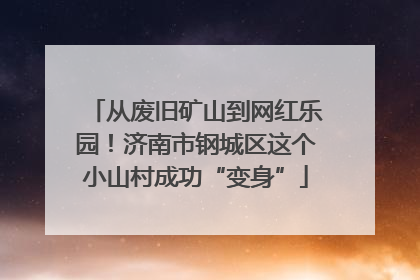 从废旧矿山到网红乐园！济南市钢城区这个小山村成功“变身”