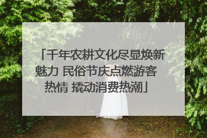 千年农耕文化尽显焕新魅力 民俗节庆点燃游客热情 撬动消费热潮